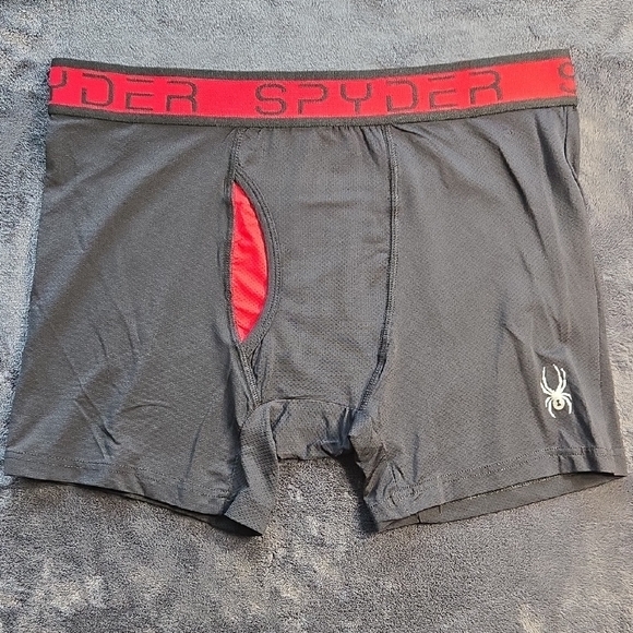 Spyder Black and Red Performance Boxer Briefs - Picture 1 of 4